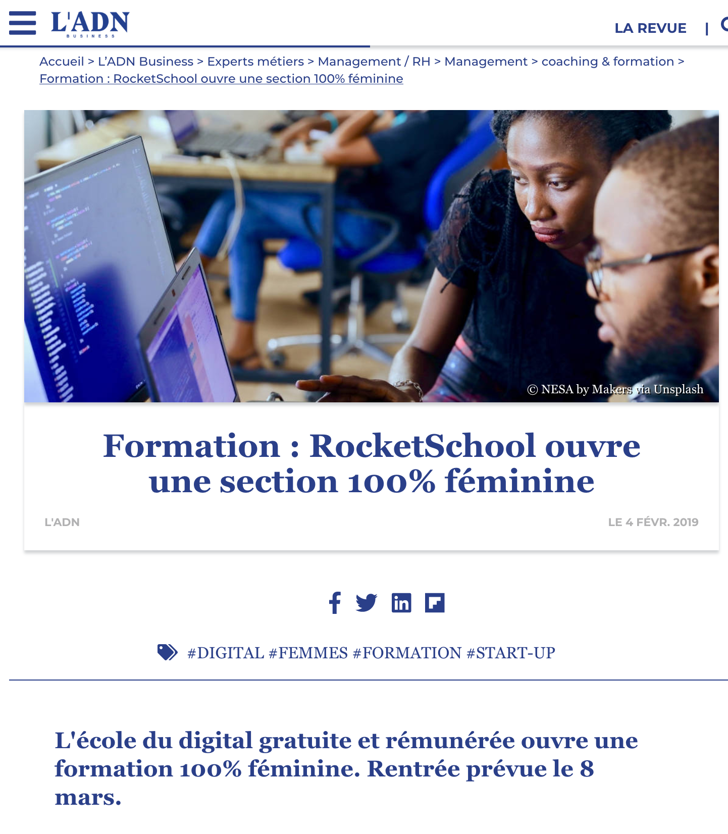  Formation : RocketSchool ouvre une section 100% féminine
